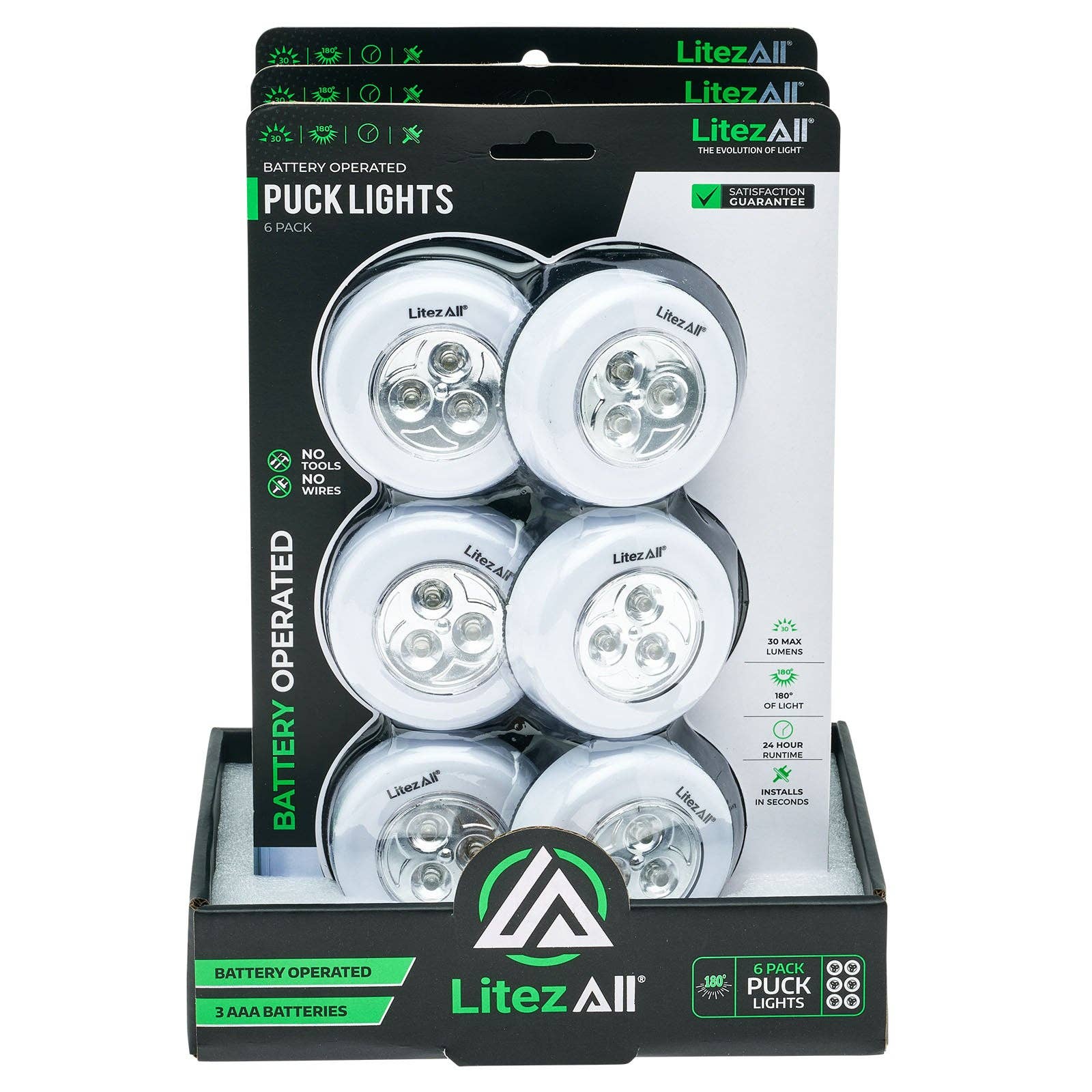 LitezAll - Wholesale Accent/Desk Lamp - LitezAll LED Puck Light 6 Pack24