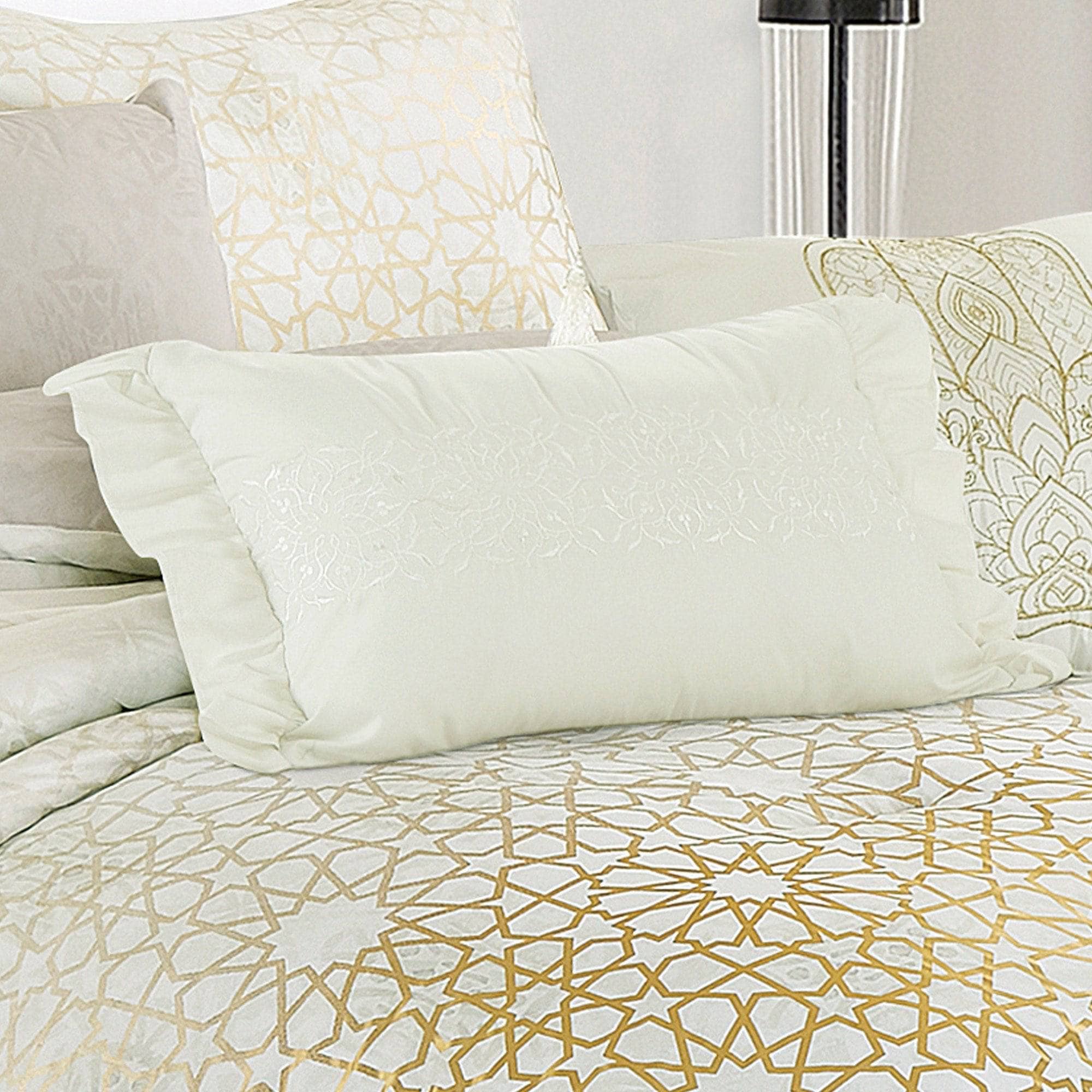 Linen Mart – Engroshandel Sengesæt – Royal Gold Jacquard Talsmanden - 6 Piece Sæt7