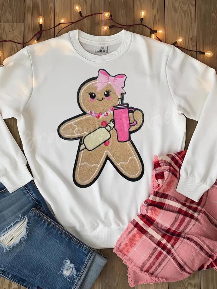 Gingerbread Chenille Patch | Pink Gingerbread Patch | Iron On Ready | Great for Christmas Sweatshirt Santa Patch Boujee Christmas Patch and other Purchase Wholesale chenille patch sweatshirt. Free Returns & Net 60 Terms on Faire trending on Faire.
