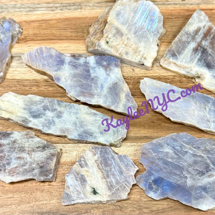 KayleeNYC – wholesale Spiritual stone/crystal – 2 lbs Natural Moonstone Slab Crystal Healing Energy3