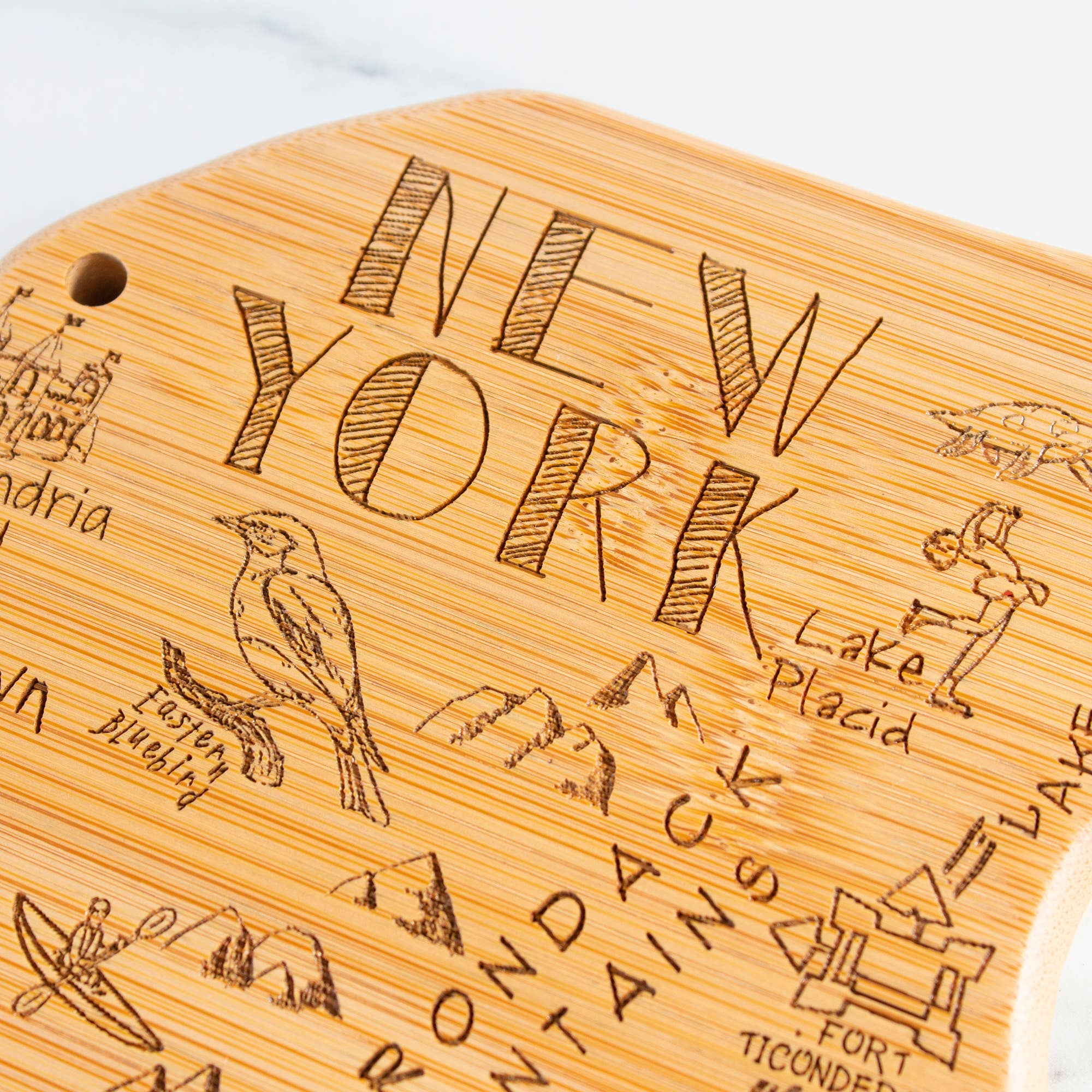 Totally Bamboo - Wholesale Cheese Board - Destination New York Cutting Board with Engraved Artwork4