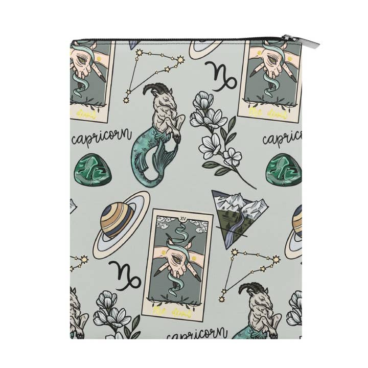 OhhhSoPeachy - Wholesale Book Cover - Capricorn Seamless Pattern Printed Fabric Custom Book Sleeve Book Cover Protector with Zipper and Front Pocket4