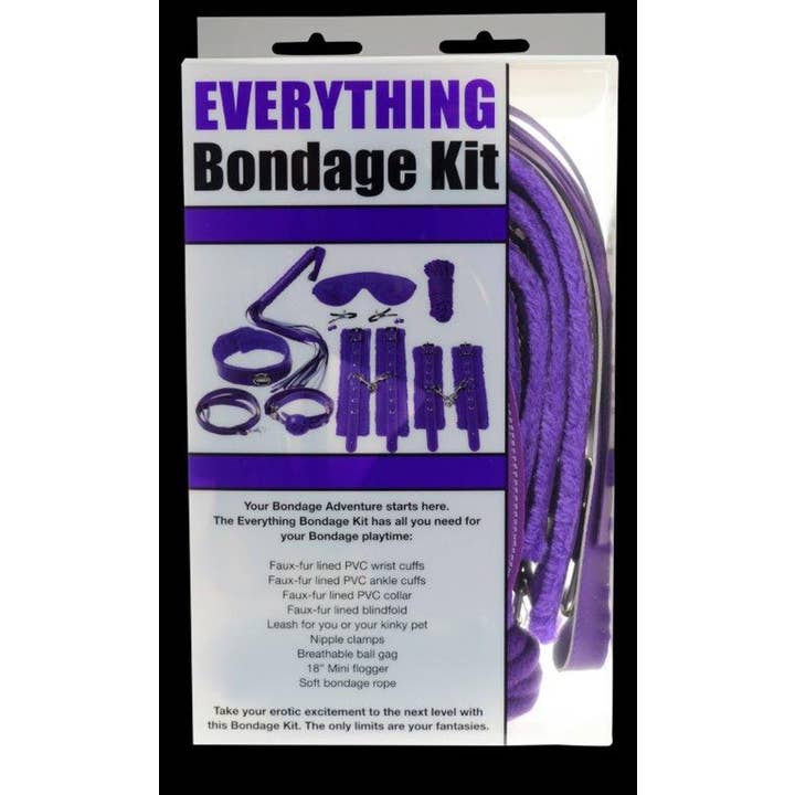 Plesur Body Products - Wholesale Sex Toy - Bondage Kit - 12 Piece Everything Bondage Kit - Purple