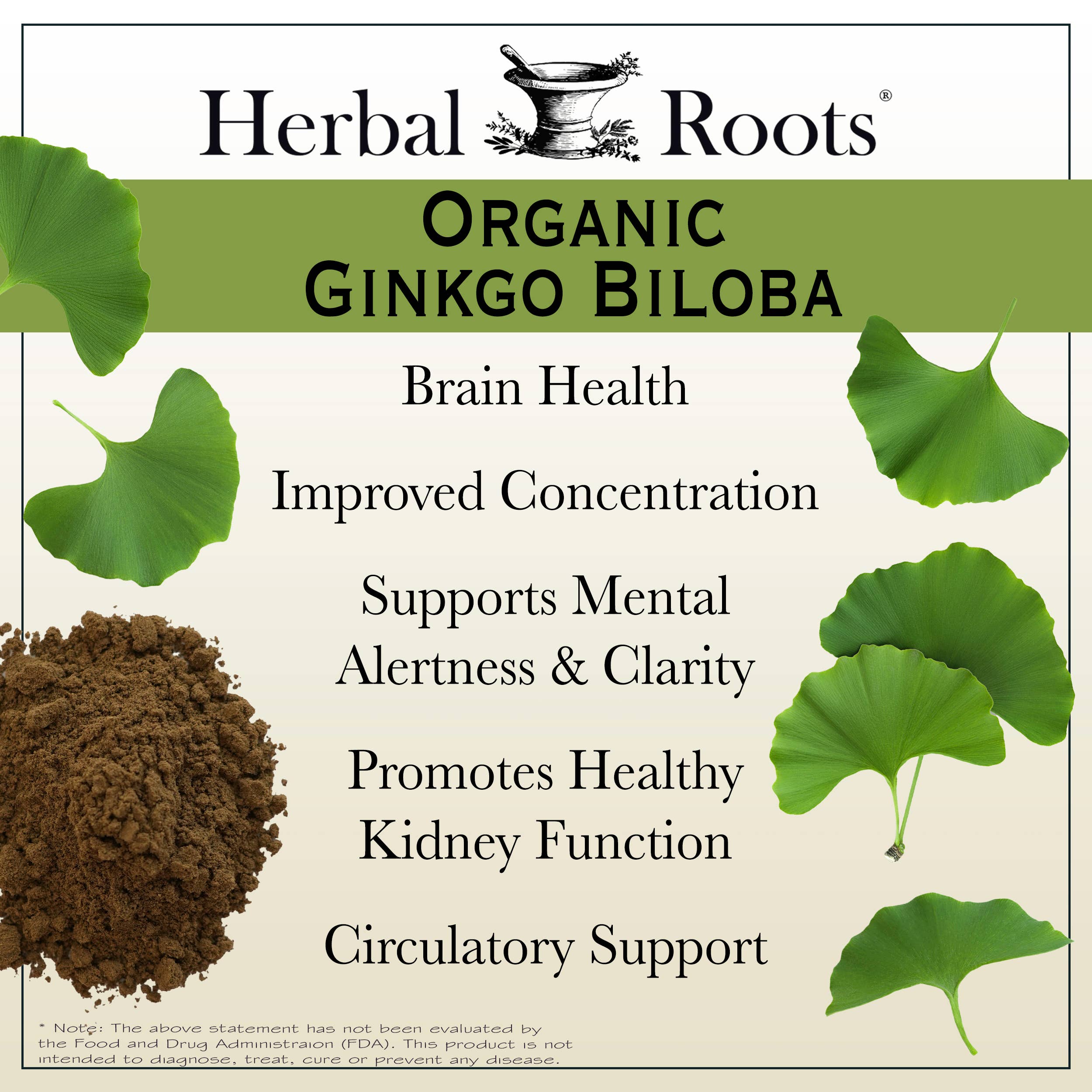 Herbal Roots - Wholesale Oral Supplement/Vitamin - Herbal Roots Organic Ginkgo Biloba Capsules5