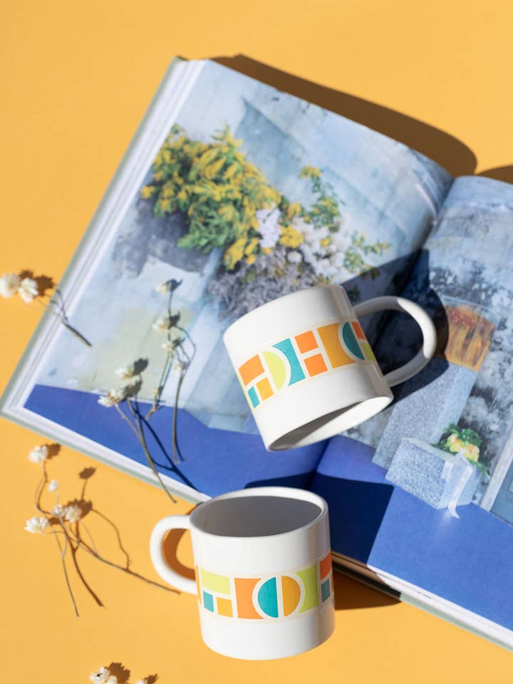 Mug - Bloc de couleurs pour la vente par Carved Color Ceramics