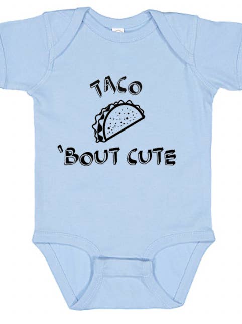 Baby Taco About Cute Graphic Cotton Bodysuit for wholesale by Paper Cow LLC
