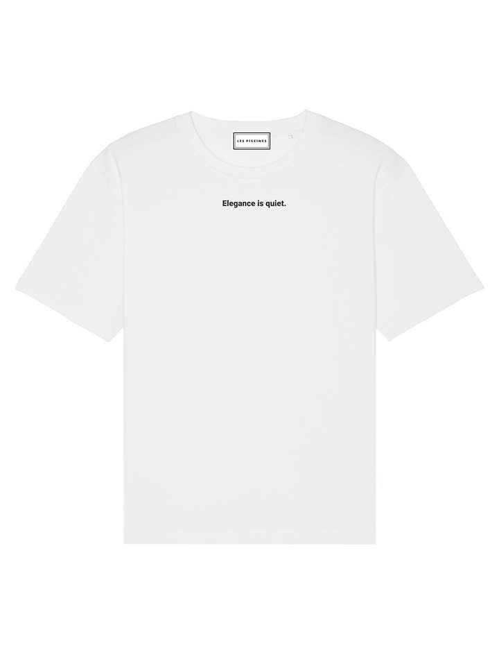 White "Shush" Unisex T-Shirt for wholesale on Faire