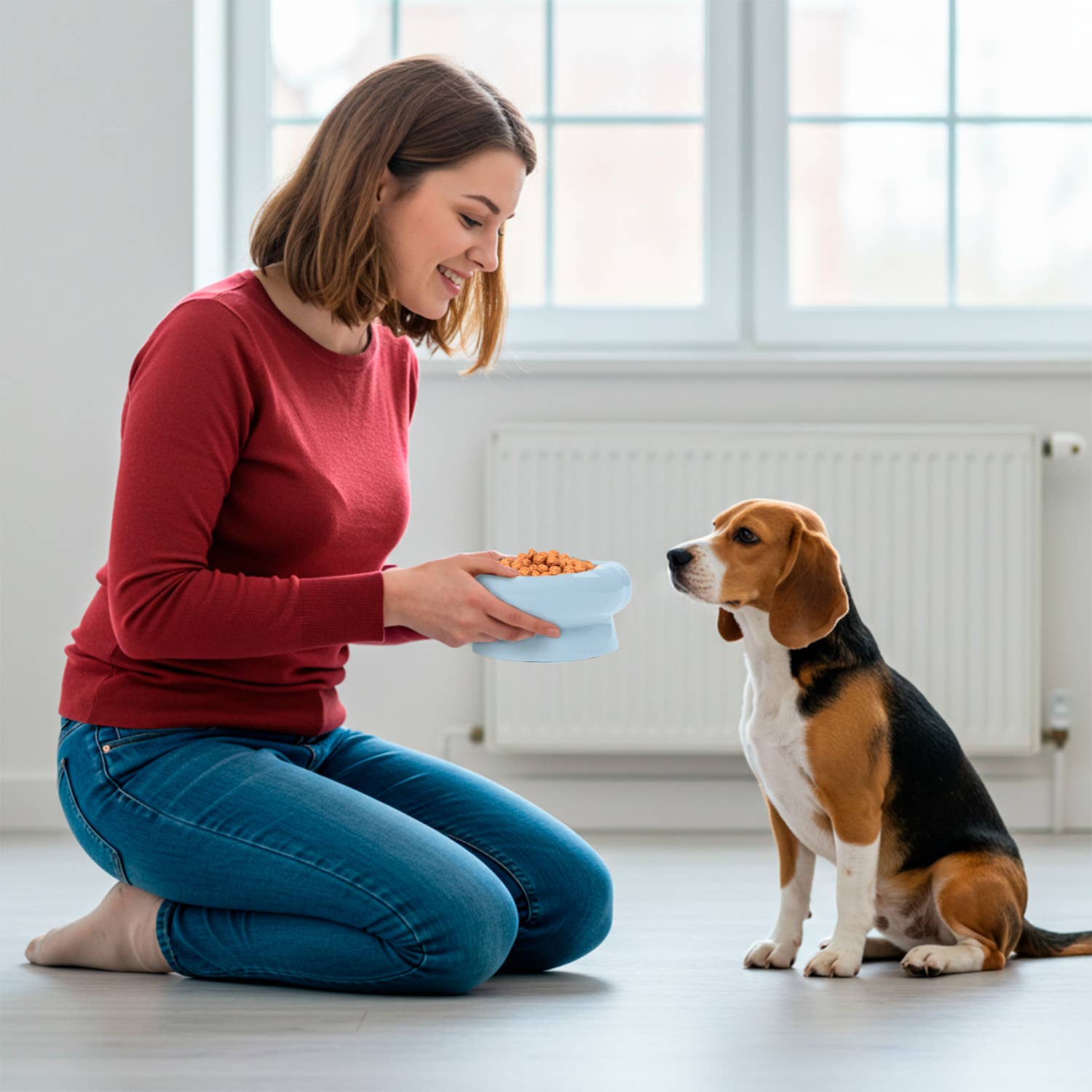 Precious Tails - Wholesale Pet Bowl - Cat/Dog - Abstract bubble Shaped Stoneware Elevated Pet Bowl13