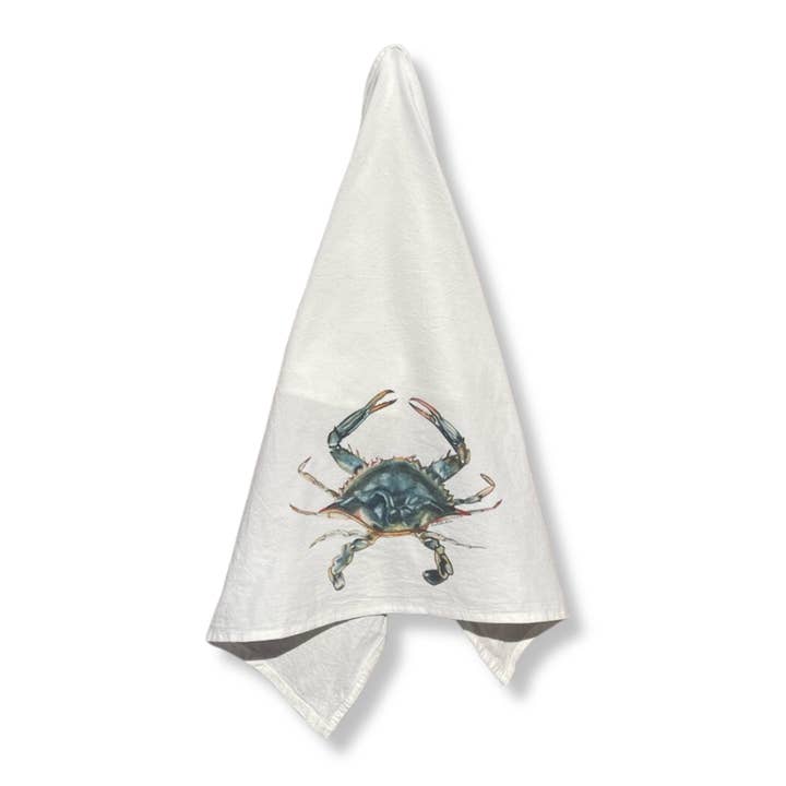 Torchon - Crabe sur Sac de Farine pour la vente par Goose and Willow