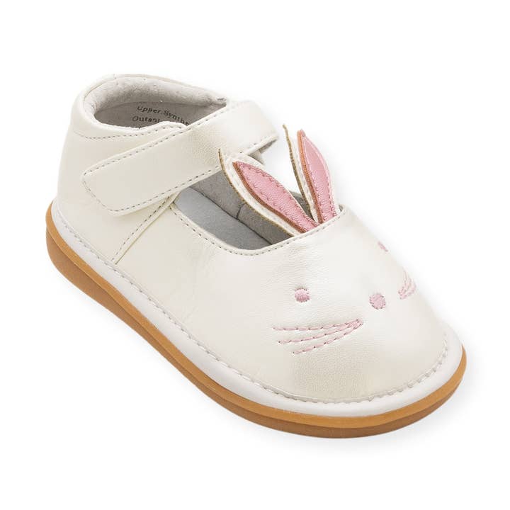 Bunny Pearl Weißer Schuh für den Großhandel von Wee Squeak Shoes