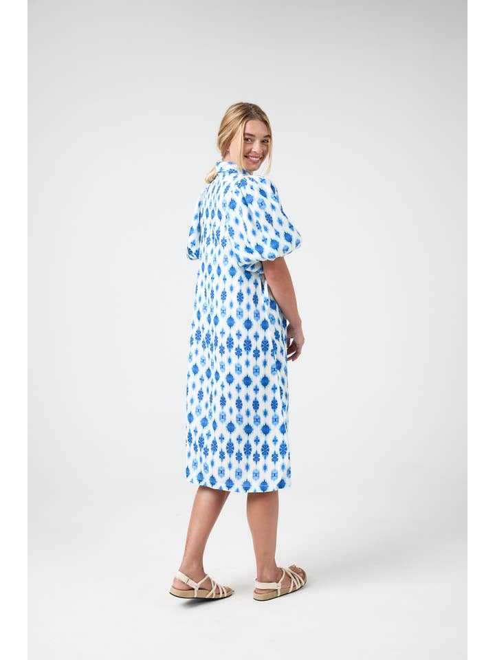 Angel Linen Dress - Hamptons Print for wholesale on Faire13