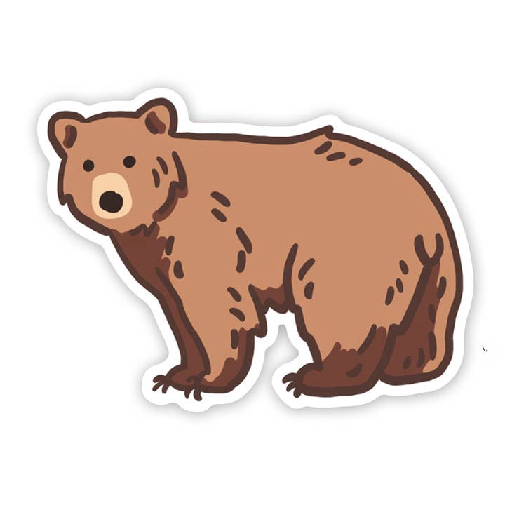 Brown Bear Vinyl Sticker for wholesale by Corvidae drawings & designs