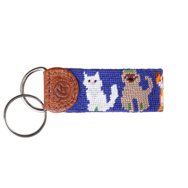 Good Threads - Wholesale Keychain - Unisex - Cat Lovers Needlepoint Keychain