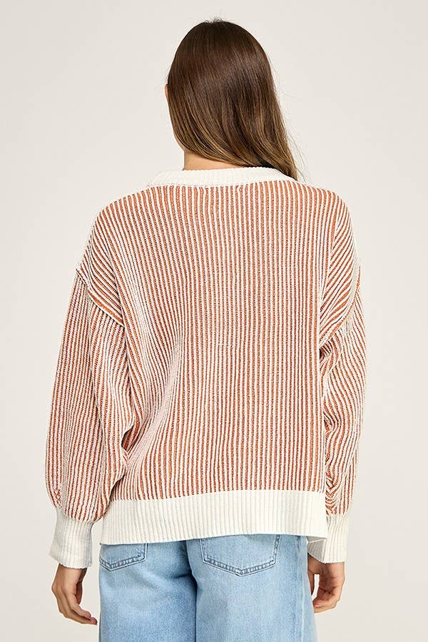 Miss Love - Wholesale Knit Sweater - Women's - Super Soft Strip Sweater38