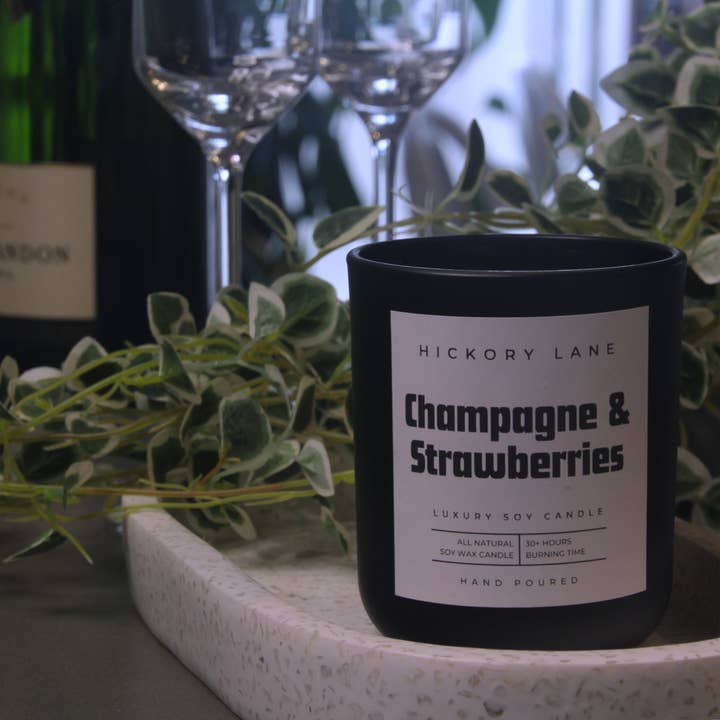 Hickory Lane - Wholesale Jar/Filled Candle - Champagne & Strawberries