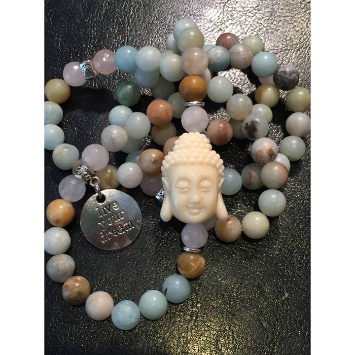 Amazonite and Rose Quartz Wrap for wholesale by EMMIS JEWELRY