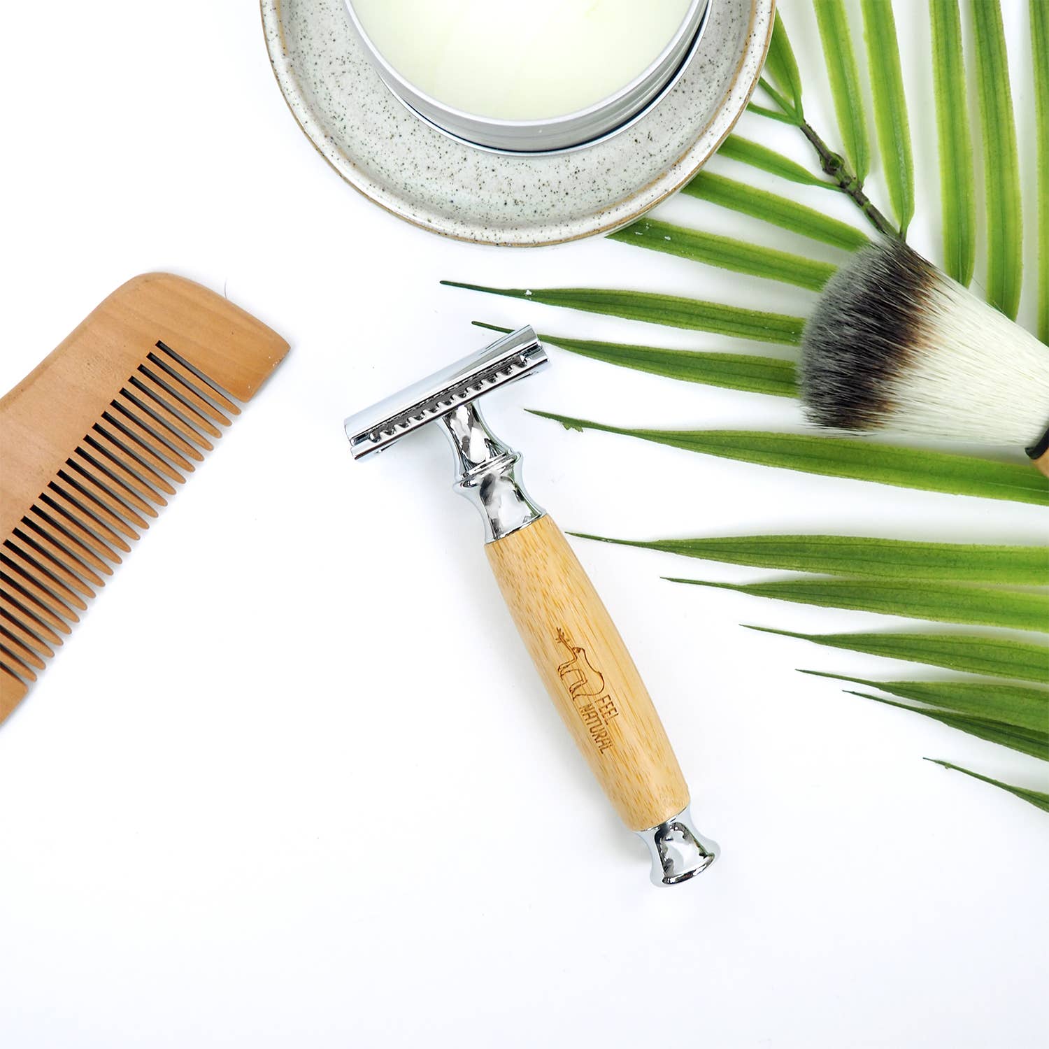 FRENCH TENDANCE - Wholesale Razor - Natural bamboo safety razor with 5 blades1