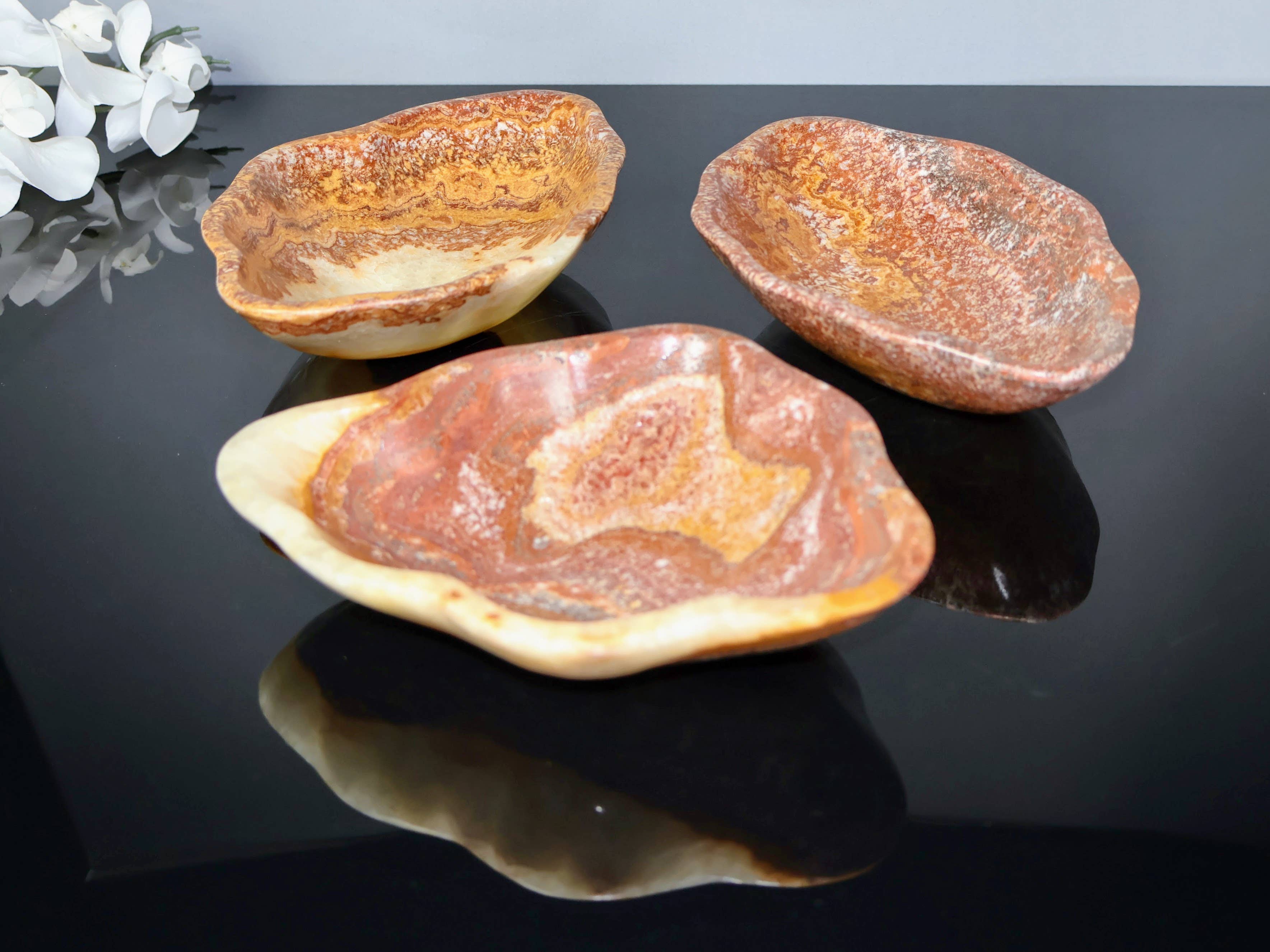 OnyxBowl - Wholesale Decorative Tray - Rustic Onyx Stone Trays for Jewelry, Nightstand Tray0