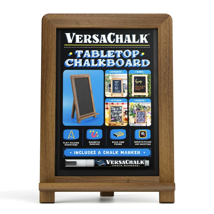 Table Top Folding Chalkboard + Fine Tip White Marker for wholesale by VersaChalk
