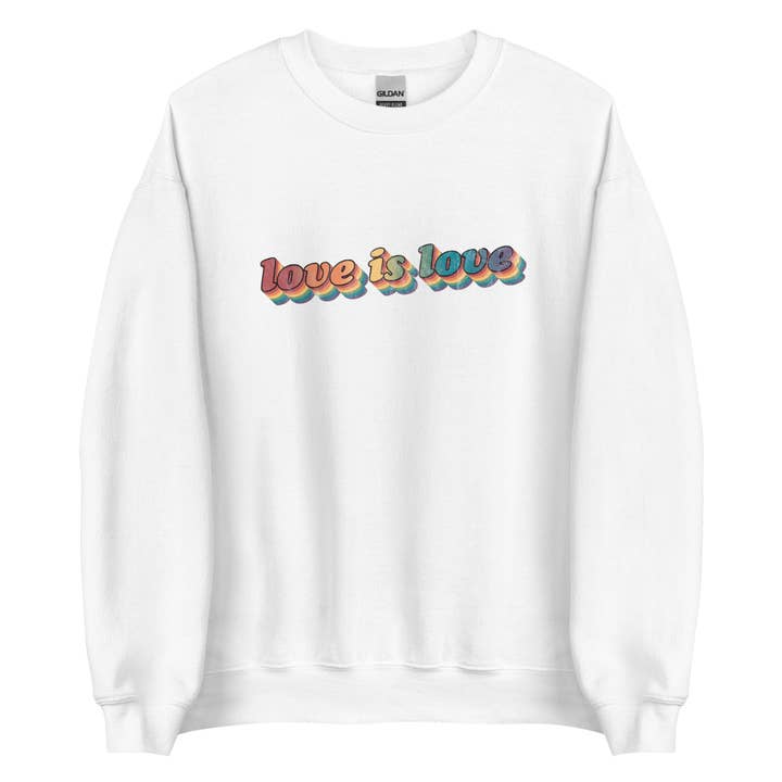 Retro Love is Love Unisex Sweatshirt for engroshandel hos Gay Pride Apparel