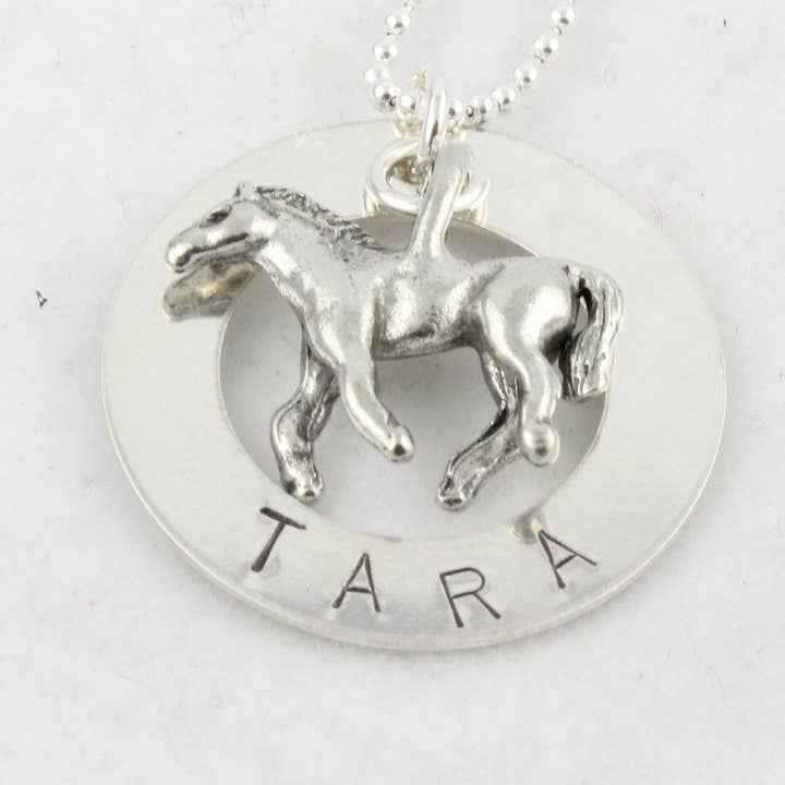Sterling Silver Personalized Horse Lover Necklace for wholesale by The Silver Diva
