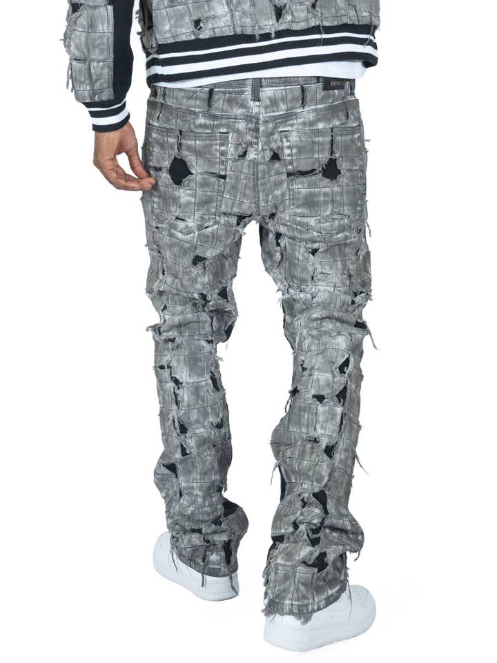 M1722 Positano Ripped Overlay Jeans - Black for wholesale on Faire4