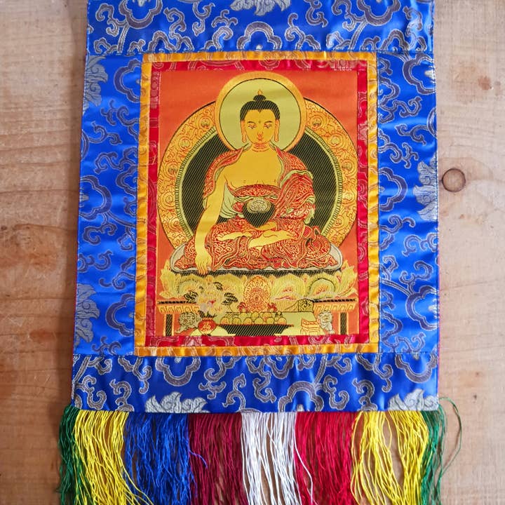 Handmade Embroidered Buddha Thangka | Traditional Nepalese Brocade Art for wholesale by Buddha-Buddha