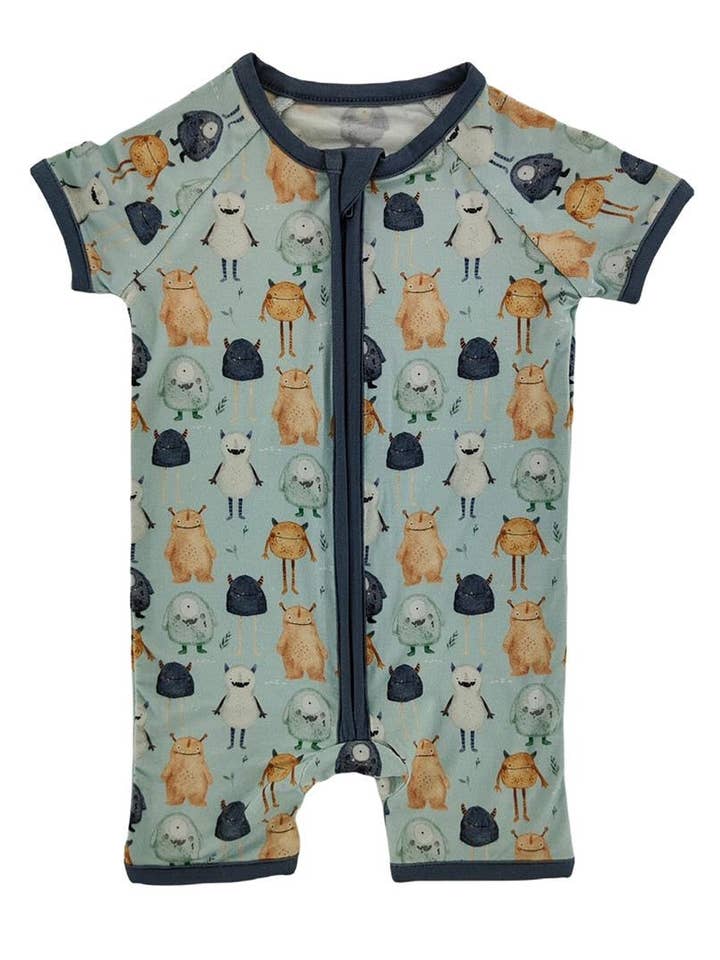 Snuggle Spooks Bamboo Short Romper for wholesale by Little One Shop