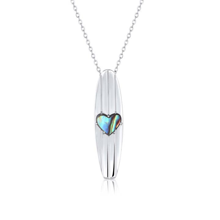 Collier de planche de surf Longboard en ormeau pour la vente par Born to Rock Jewelry