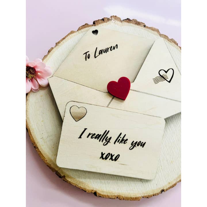 Engraved Wooden Love Letter | Valentine's Gift for wholesale by The Flamingo Cabin