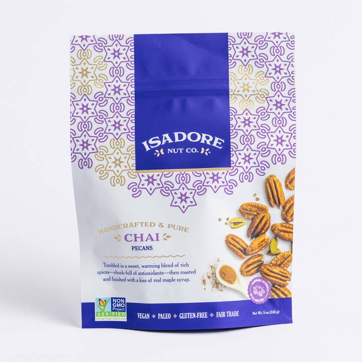Isadore Nut Company - Wholesale Nuts - Chai Spice Pecans: Premium Roasted- 5 oz- Non-GMO0