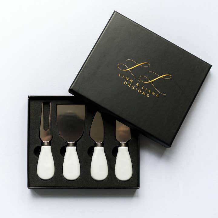 Lynn & Liana Designs - Wholesale Cheese Spreader - Cheese Knife and Spreader Set with Gift Box (set of 4)