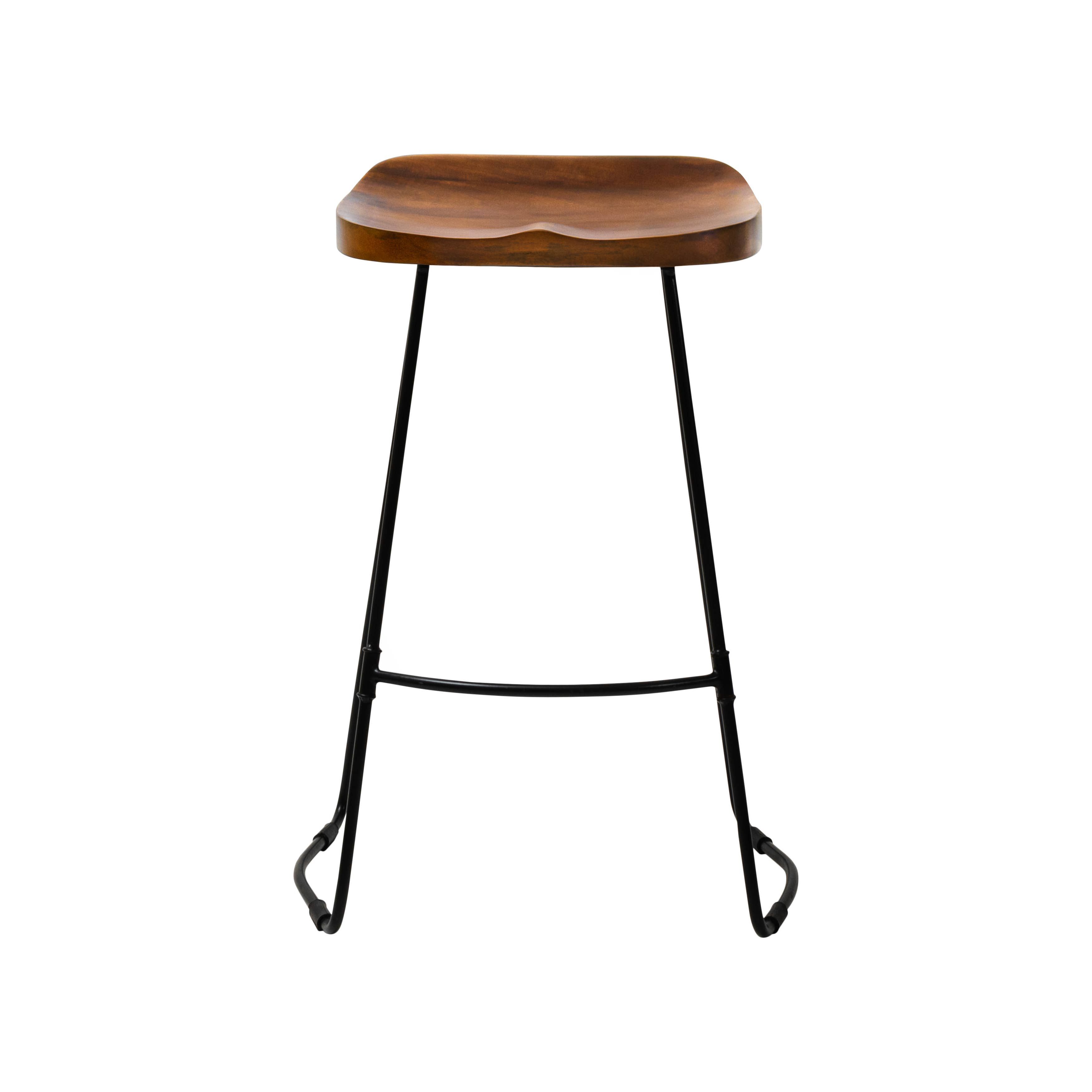 MH London - Vente Tabouret - Tabourets de bar de cuisine avec siège en selle en bois massif Rombass12