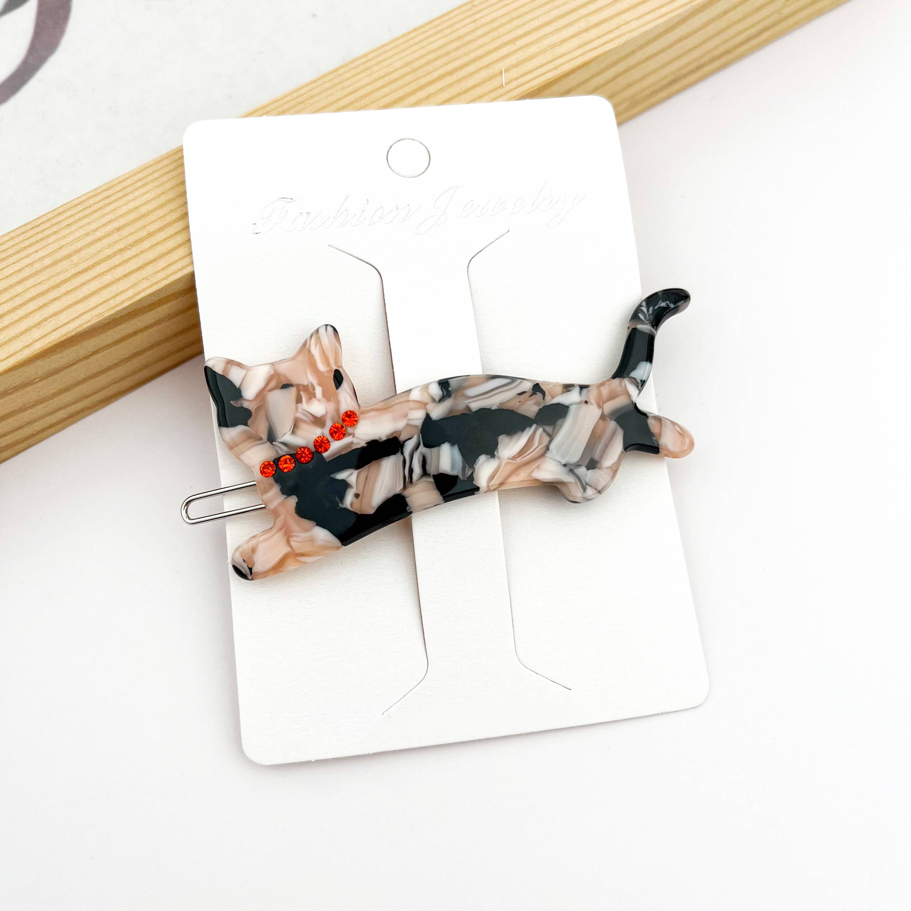 Wholesale Playful Rhinestone Cat Acetate Animal Alligator
