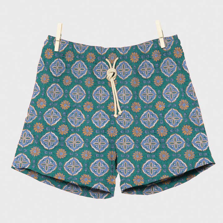 Maestrale Celeste/Verde Swim Shorts per la vendita all'ingrosso da parte di Ripa Ripa