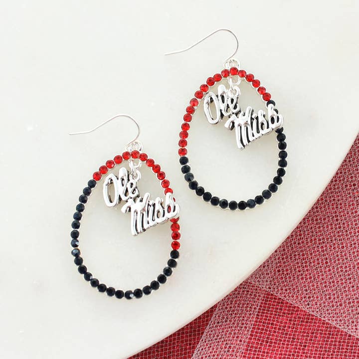 Mississippi Crystal Loop Earrings for wholesale by Seasons Jewelry
