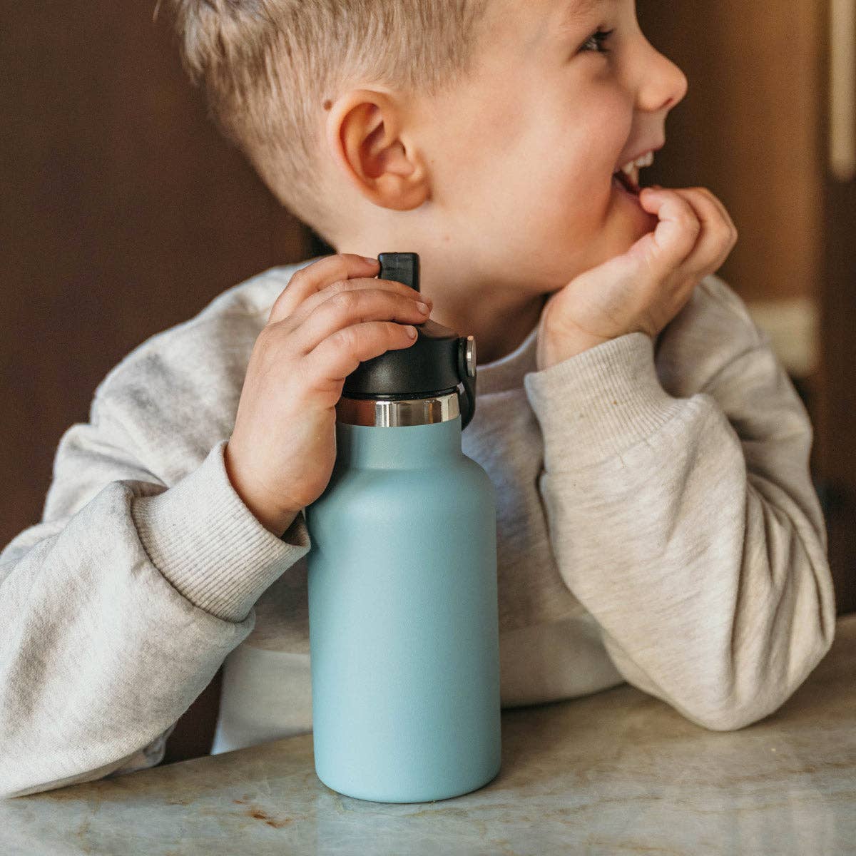 Smikkels - Wholesale Water Bottle - Stainless steel thermos water bottle with new straw lid - 350ml6