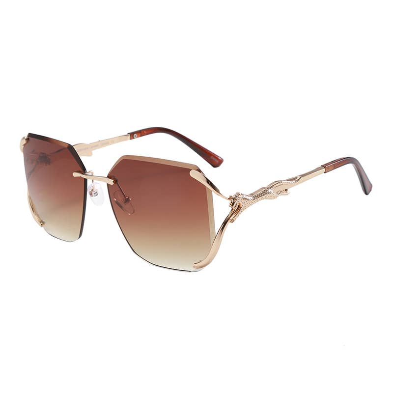 Prime Opticals - Vente Lunettes de soleil – femme - J3203, Grand Design Tendance à Verres Dégradés Bras Panther6