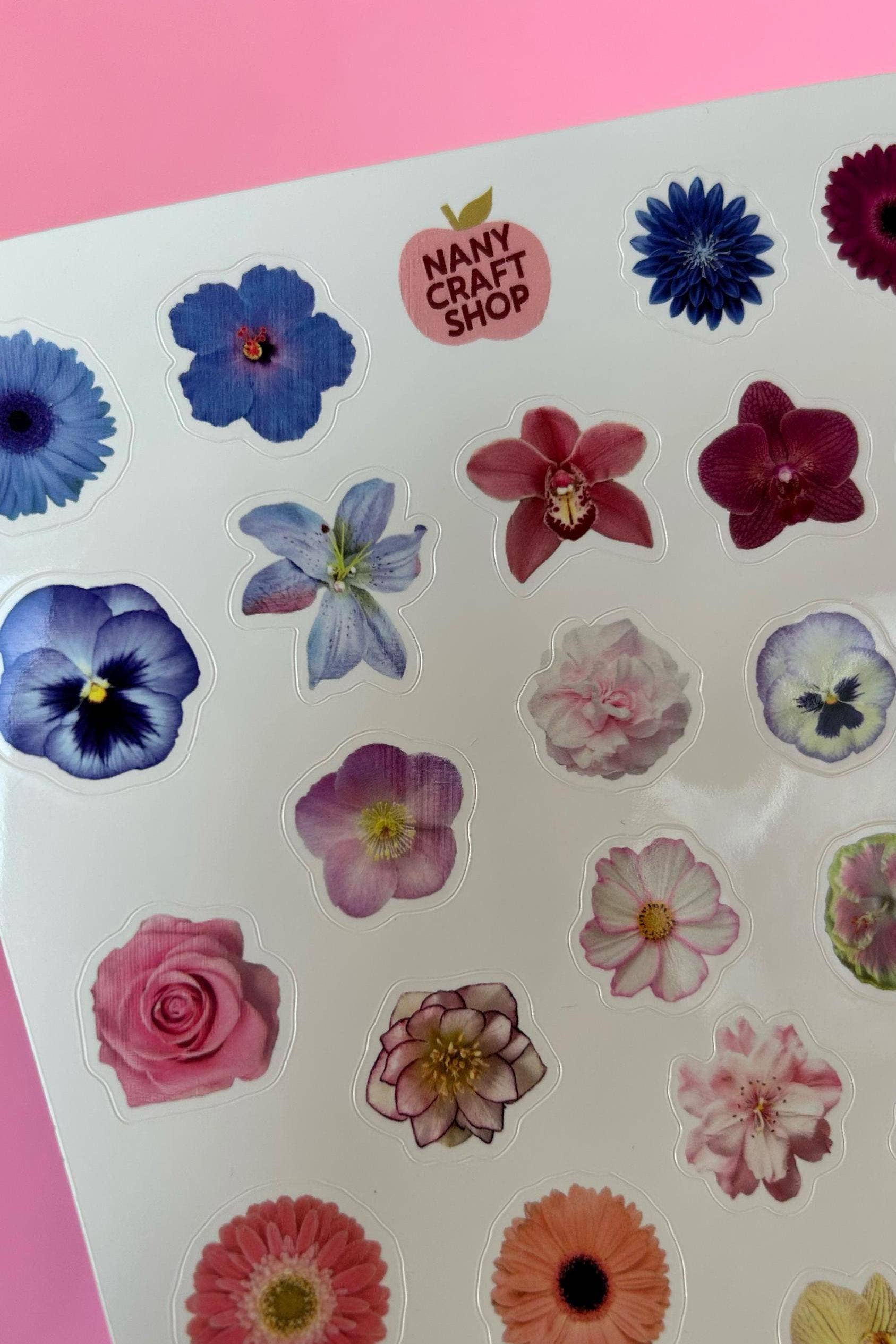 Nany Craft Shop – Adesivo por atacado – Folha de autocolantes de flores A5 🌸4