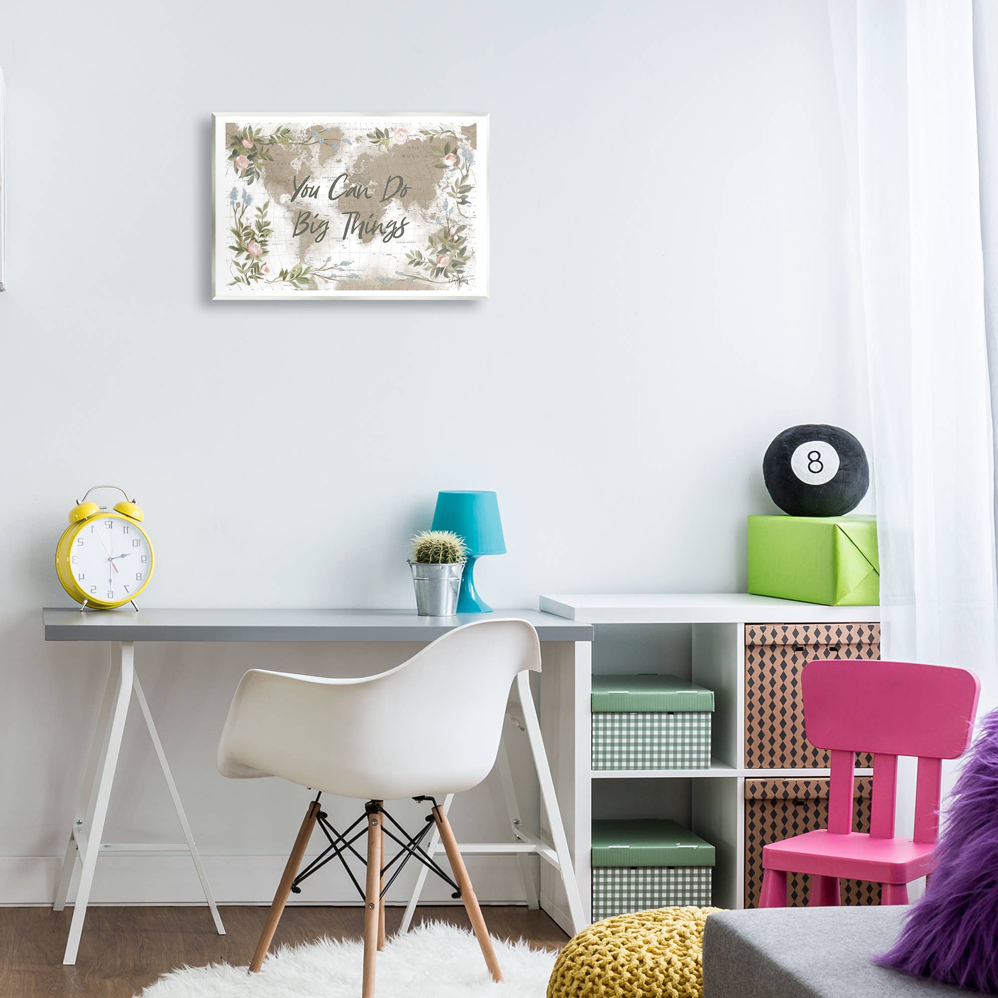 Stupell Industries - Vendita all'ingrosso Decorazione da parete - Bambini e neonati - Arte della Targa Murale con Mappa Floreale Ispiratrice3