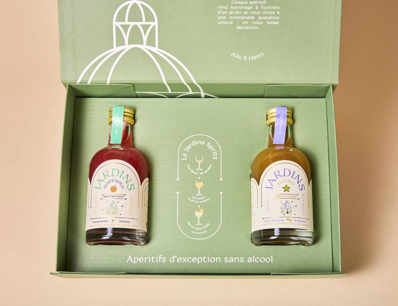 Jardins - Vente Apéritifs sans alcool/mocktails - [FÊTES 2025] Coffret cadeau 20cl à monter1