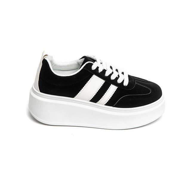 No Doubt Shoes - Wholesale Sneakers - Dames - DAMES SNEAKERS MET VETERS EN DIKKE ZOOL, ZIJDETAILS, ONTWERPERSTIJL0