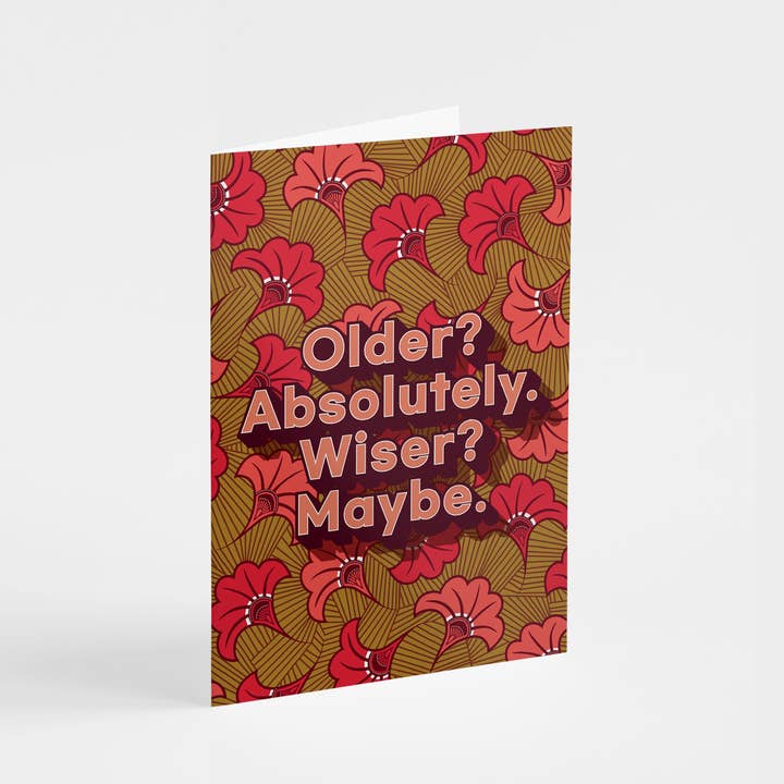Ældre? Absolut. Klogere? Måske - Kort til lykønskning for engroshandel hos Shaven Raven Designs