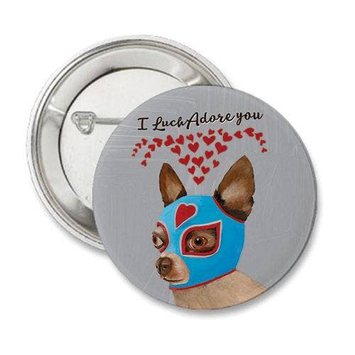 Luchadore Button for wholesale by 23rd Day Paper Goods