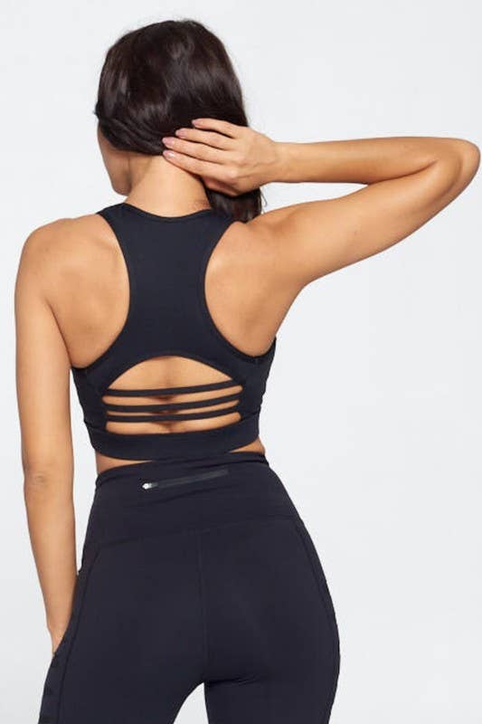 Yira - Venta al por mayor Sujetador deportivo - Mujer - Top de sujetador con espalda de tiras y cuello en V de malla4