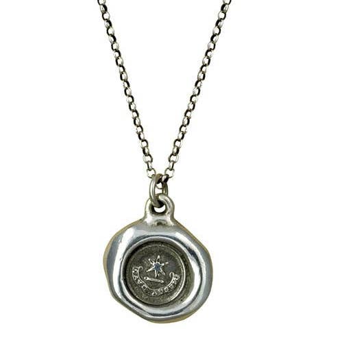 Beware I Am Here - Star Crest Wax Seal Necklace for wholesale by Plum and Posey