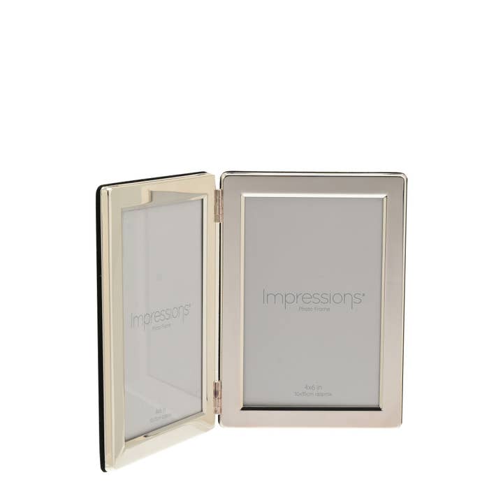 WIDDOP and Co. US - Wholesale Picture Frame - Impressions Silverplated Double Hinged Photo Frame - 4" x 6"
