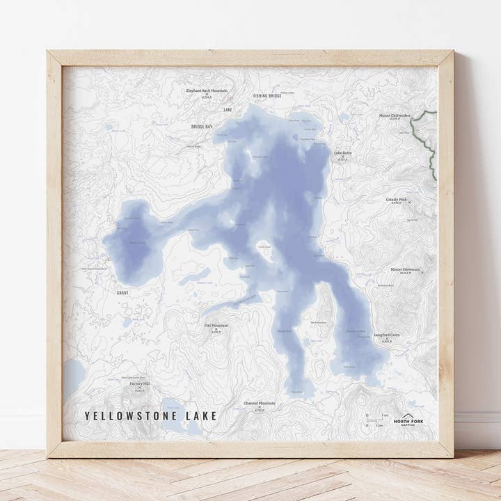 Yellowstone Lake Map for wholesale by North Fork Mapping