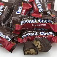 Goldenberg Peanut Chews Fun Size Dark Chocolate 4.4 Pound bag for wholesale by Long Island Candy Factory