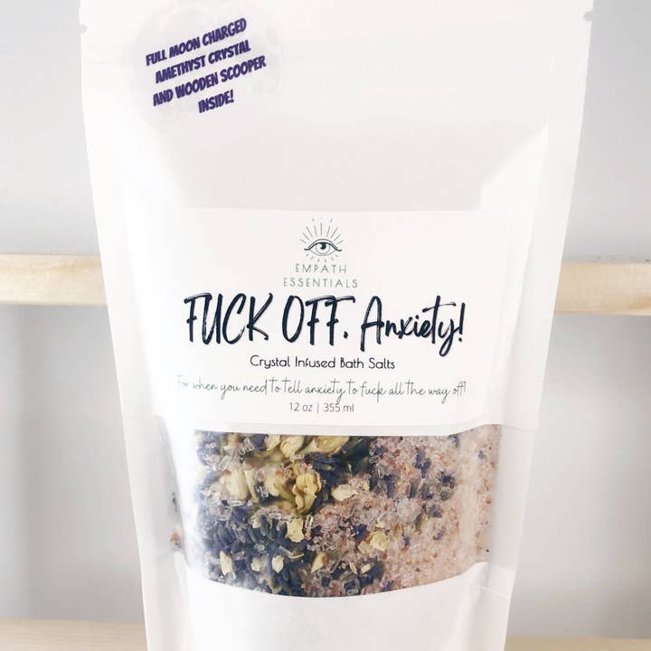 Empath Essentials - Wholesale Bath Salts - Fuck Off, Anxiety! Crystal Infused Bath Salts